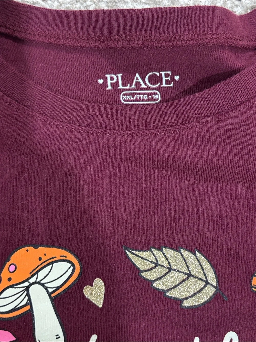 The Children's Place Burgundy Long Sleeve 'Tis The Season Graphic Tee